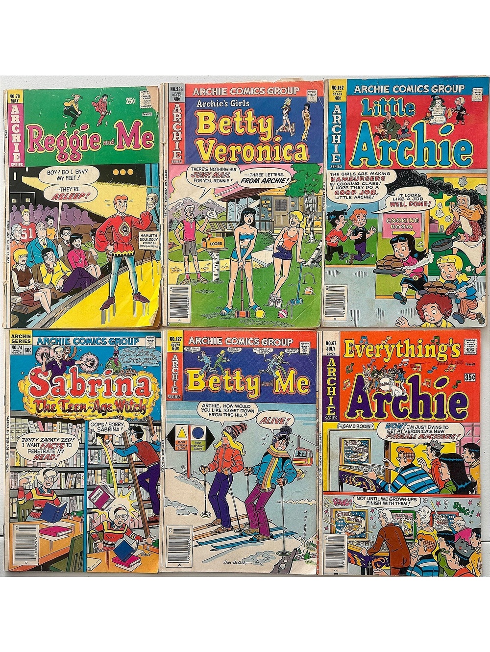 6 VTG 70s - 80s Archie Comics Sabrina #74 Betty & Veronica Archie Reggie & Me
